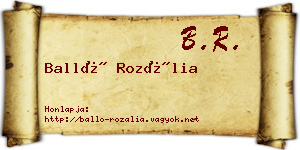 Balló Rozália névjegykártya