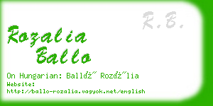 rozalia ballo business card